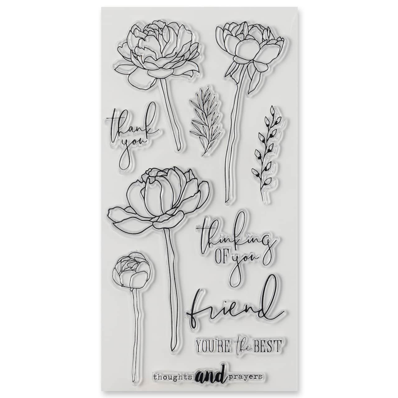 Peony Sentiment Clear Stamp Set by Recollections&#x2122;